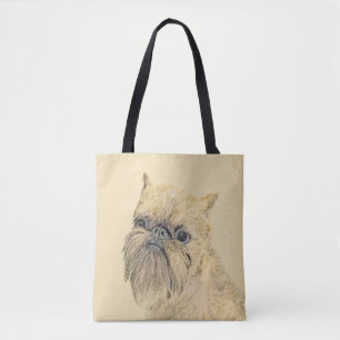 Brussels Griffon Painting - Cute Original Dog Art Tote Bag