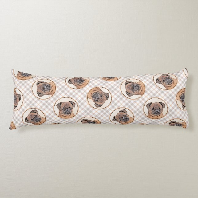 Brussels Griffon Painting Red Smooth Cute Dog Art Body Cushion (Front)