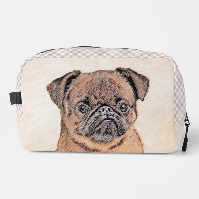 Brussels Griffon Painting Red Smooth Cute Dog Art Dopp Kit (Front)