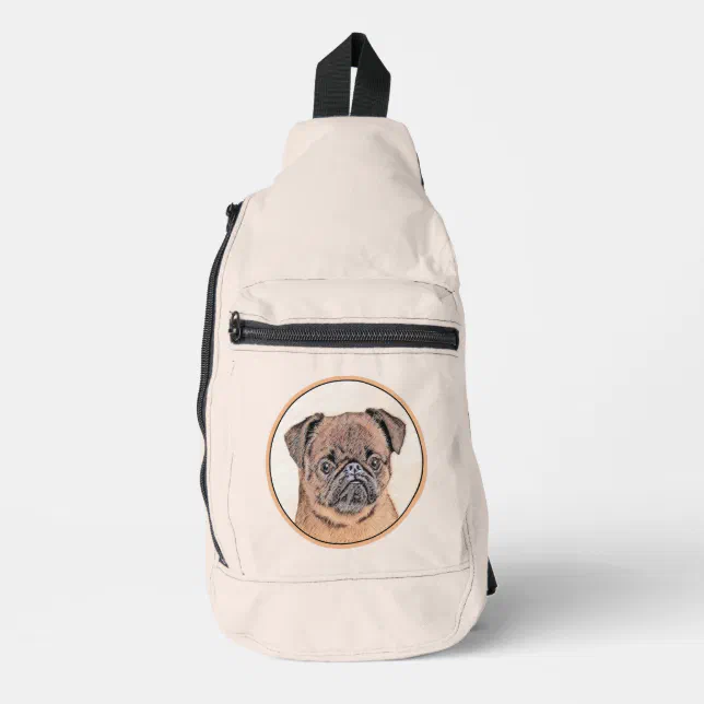 Brussels Griffon Painting Red Smooth Cute Dog Art Sling Bag Zazzle
