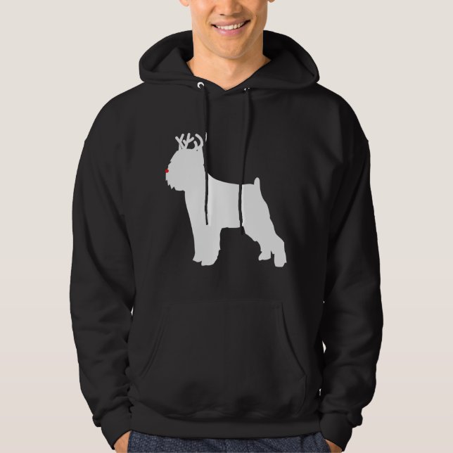 Brussels Griffon Reindeer Christmas Dog Hoodie (Front)