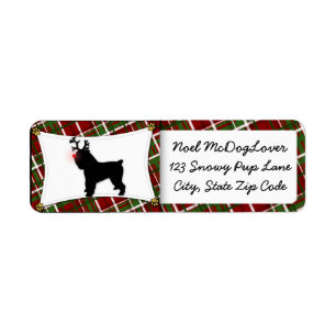 Brussels Griffon Reindeer Christmas Return Address Label