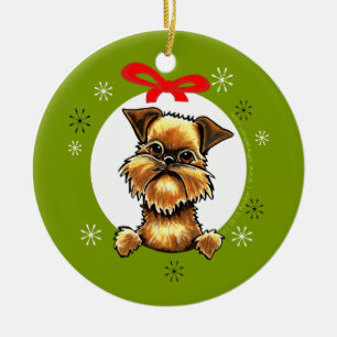 Brussels Griffon Rough Coat Christmas Classic Ceramic Ornament