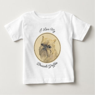 Brussels Griffon Rough Painting - Original Dog Art Baby T-Shirt
