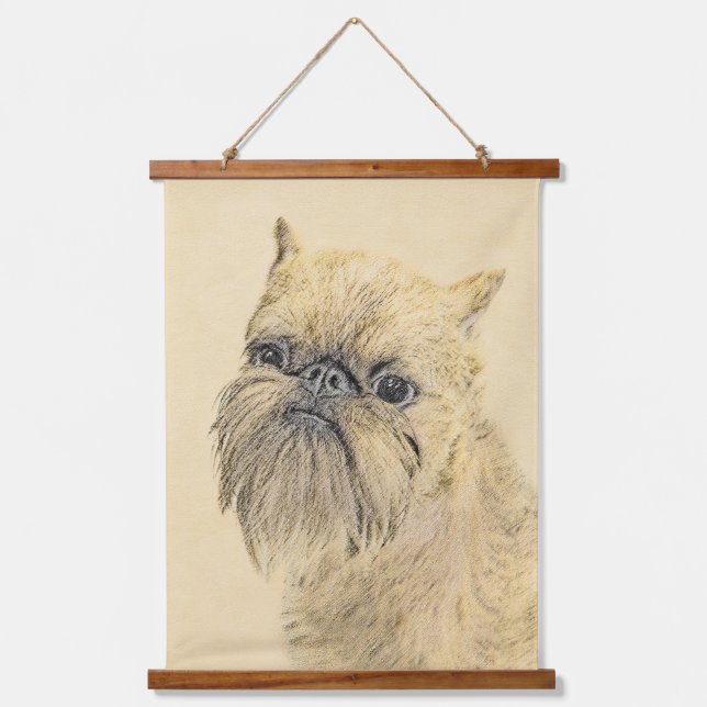 Brussels Griffon Rough Painting - Original Dog Art Hanging Tapestry (Front)