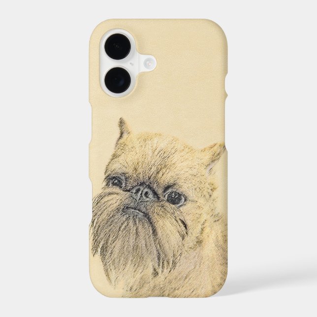 Brussels Griffon Rough Painting - Original Dog Art iPhone Case (Back)