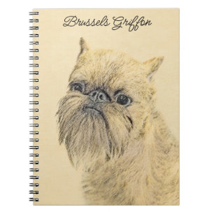 Brussels Griffon Rough Painting - Original Dog Art Notebook