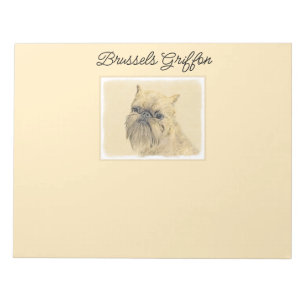 Brussels Griffon Rough Painting - Original Dog Art Notepad