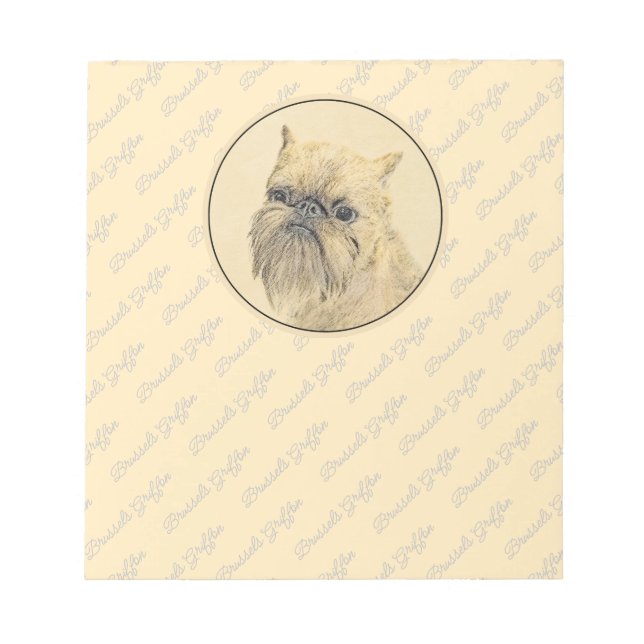 Brussels Griffon Rough Painting - Original Dog Art Notepad (Front)