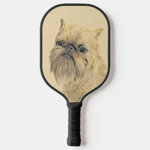 Brussels Griffon Rough Painting - Original Dog Art Pickleball Paddle