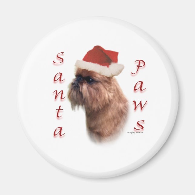 Brussels Griffon Santa Paws Magnet (Front)