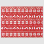 Brussels Griffon Silhouettes Christmas Pattern Red Tissue Paper<br><div class="desc">Festive Red and White Christmas Sweater Style Pattern with Brussels Griffon Silhouettes</div>