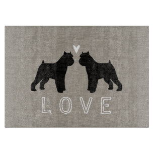 Brussels Griffon Silhouettes Love Cutting Board