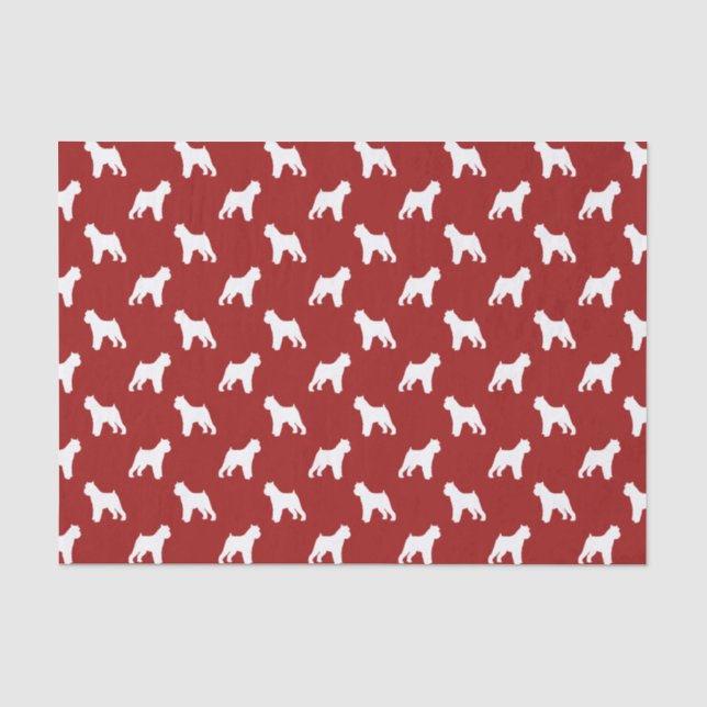 Brussels Griffon Silhouettes Pattern Red Tissue Paper (Front)