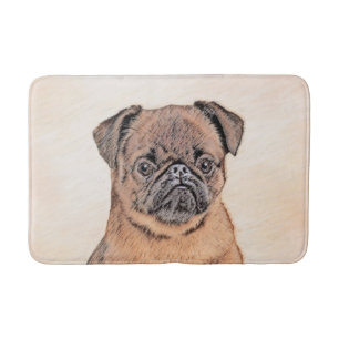 Brussels Griffon Smooth Painting Original Dog Art Bath Mat