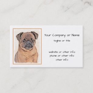 Brussels Griffon Smooth Painting Original Dog Art Business Card