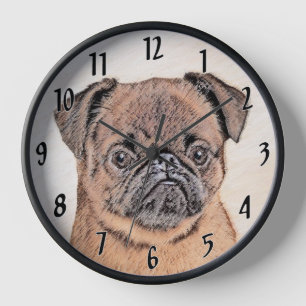 Brussels Griffon Smooth Painting Original Dog Art Clock