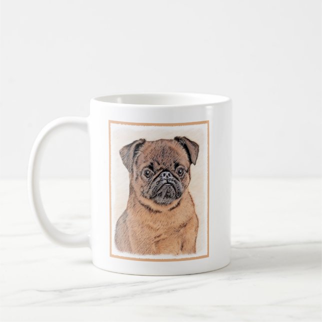 Brussels Griffon Smooth Painting Original Dog Art Coffee Mug (Left)