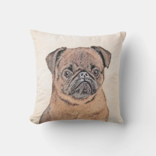 Brussels Griffon Smooth Painting Original Dog Art Cushion