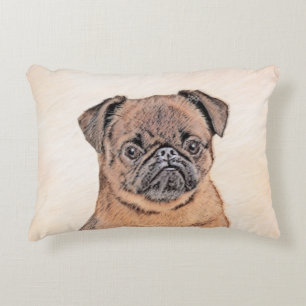 Brussels Griffon Smooth Painting Original Dog Art Decorative Cushion