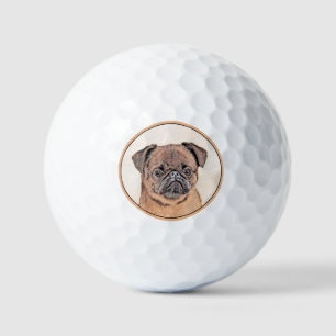 Brussels Griffon Smooth Painting Original Dog Art Golf Balls