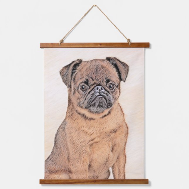 Brussels Griffon Smooth Painting Original Dog Art Hanging Tapestry (Front)