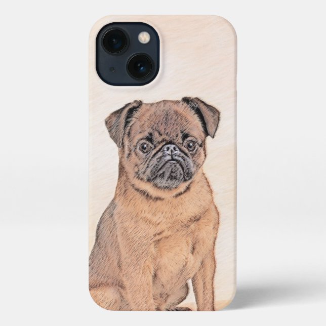 Brussels Griffon Smooth Painting Original Dog Art iPhone Case (Back)