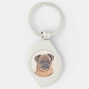 Brussels Griffon Smooth Painting Original Dog Art Key Ring