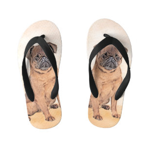 Brussels Griffon Smooth Painting Original Dog Art Kid's Thongs
