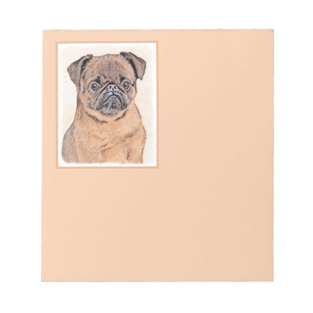 Brussels Griffon Smooth Painting Original Dog Art Notepad (Front)