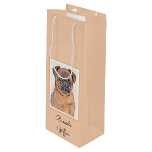 Brussels Griffon Smooth Painting Original Dog Art Wine Gift Bag