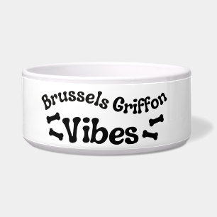 Brussels Griffon Vibes Ceramic Dog Bowl