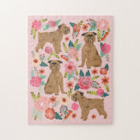 Brussels Griffon Vintage Florals pink