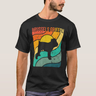 Brussels Griffon Vintage Sunset Mum Dad T-Shirt