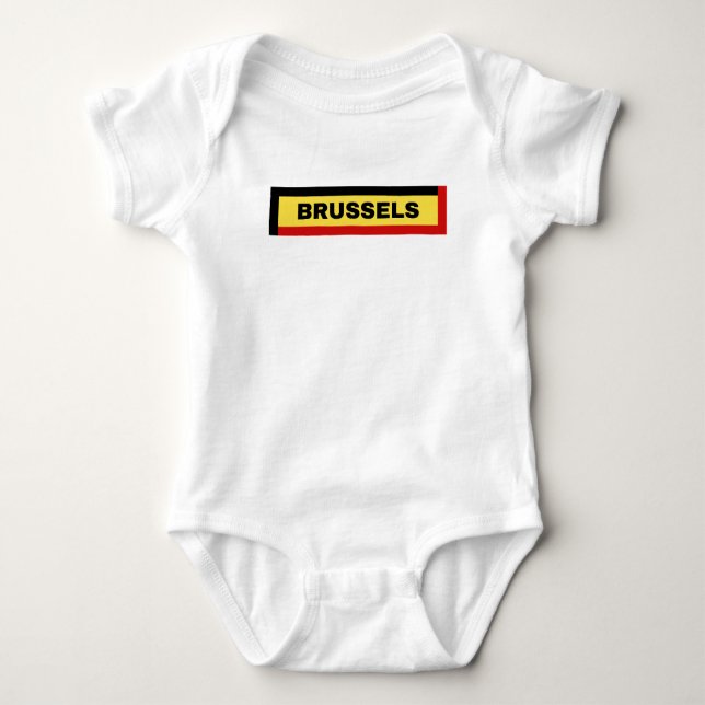Brussels in Belgium Flag Colours Baby Bodysuit (Front)