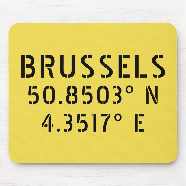 Brussels Latitude Longitude Mouse Pad (Front)