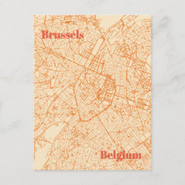 Brussels Map Postcard