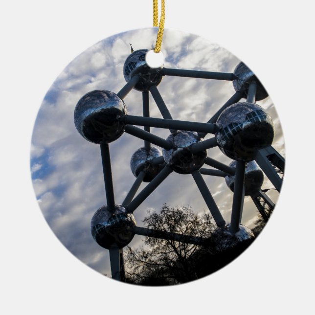 Brussels photo ceramic tree decoration (Front)