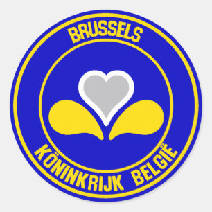 Brussels Round Emblem Classic Round Sticker