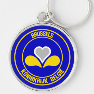 Brussels Round Emblem Key Ring
