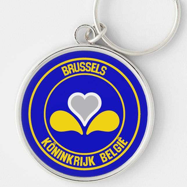 Brussels Round Emblem Key Ring (Front)