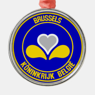 Brussels Round Emblem Metal Ornament