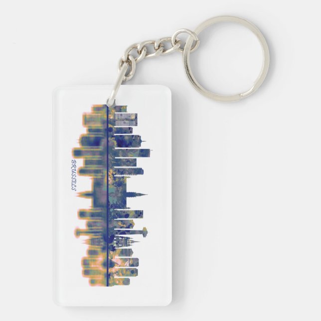 Brussels Skyline Key Ring (Back)