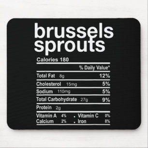 Brussels Sprout Nutrition Facts Funny Thanksgiving Mouse Pad