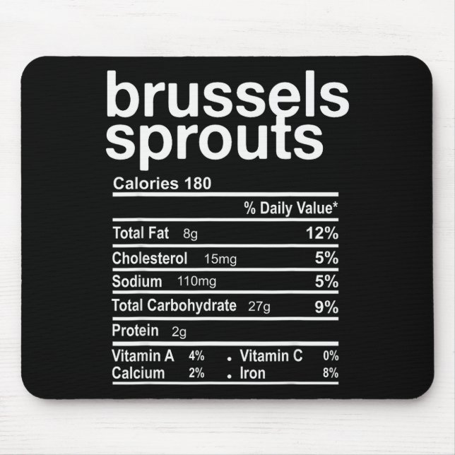 Brussels Sprout Nutrition Facts Funny Thanksgiving Mouse Pad (Front)