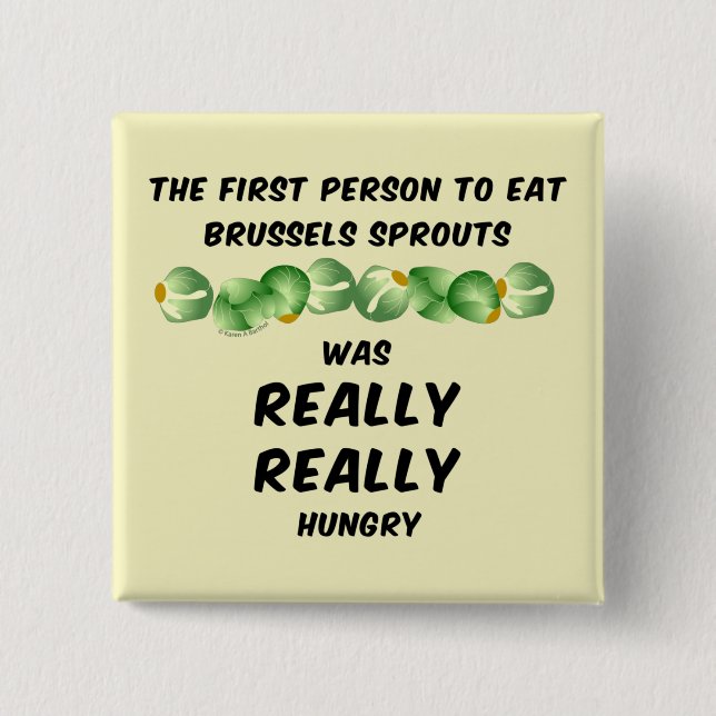 Brussels Sprouts 15 Cm Square Badge (Front)