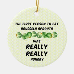 Brussels Sprouts Ceramic Ornament
