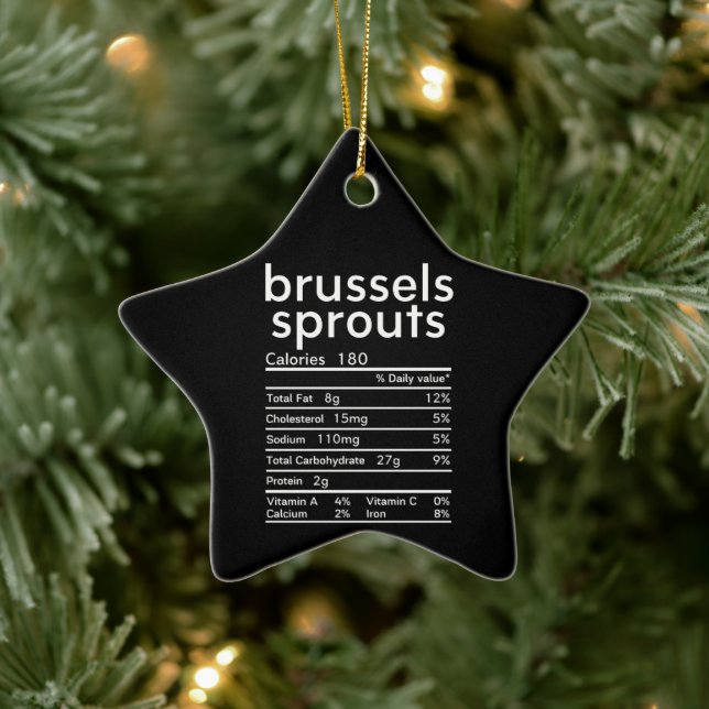 Brussels sprouts nutrition facts funny ceramic ornament (Tree)