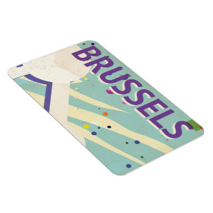 Brussels Vintage vacation Poster Magnet