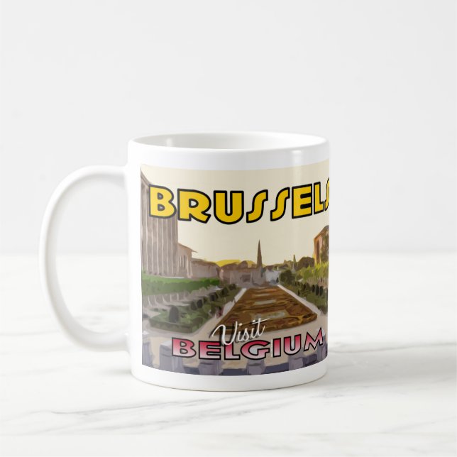 Brussels, Visit Belgium Coffee Mug (Left)